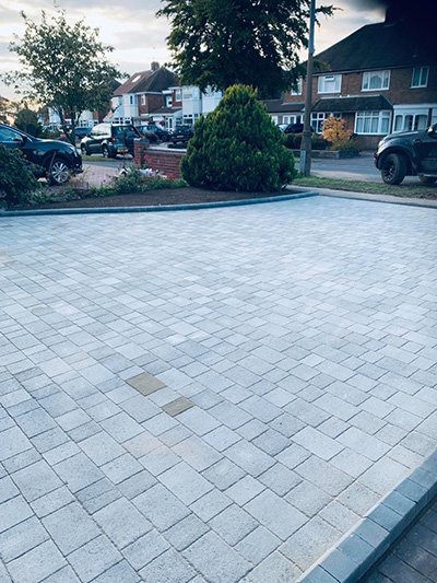 Block paving in grey
