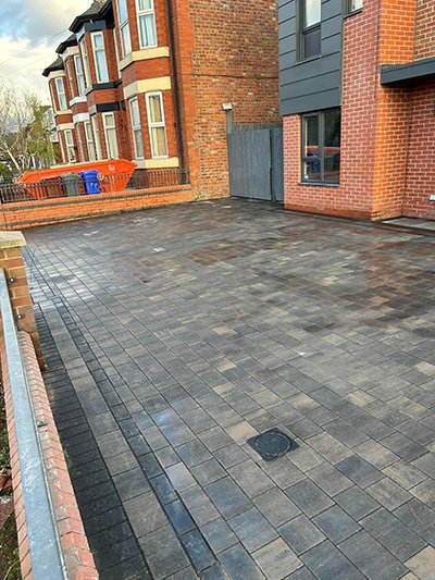 Block paving in grey