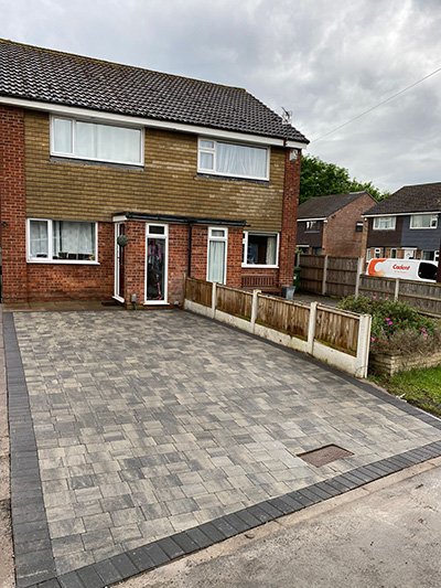 Block paving in grey
