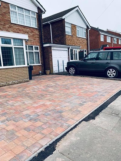 Block paving in red