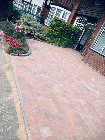 Block paving in red